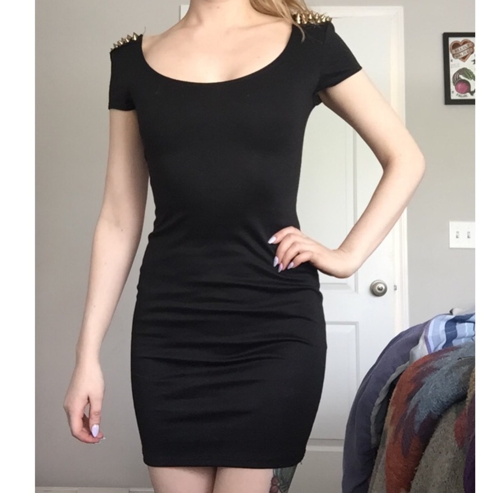 Gold Studded Black Dress - Picture 4 of 4
